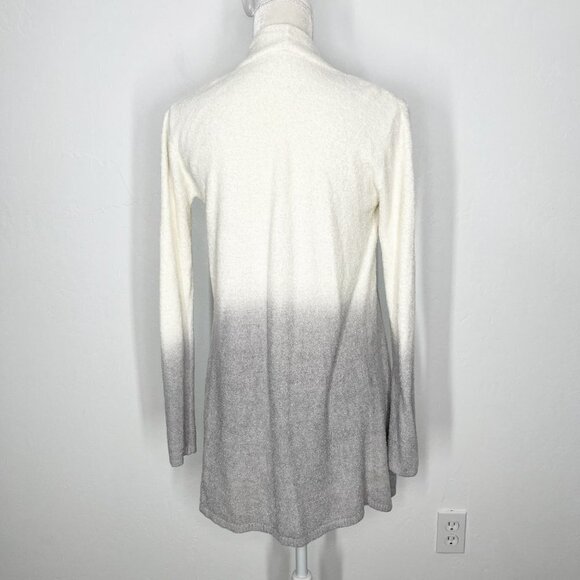Barefoot Dreams Bamboo Chic lite Calypso Knit ombre White Gray Cardigan Size S/M - Picture 7 of 8